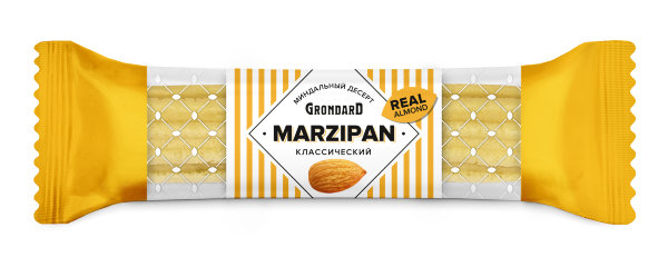№1 TM Grondard   (10361) Батончики НЕглазированные Марципановые Классика, (28шт по 40г)        в Нальчике