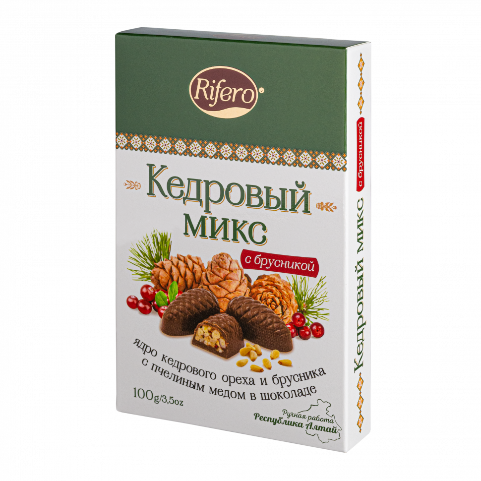  Риф и ко Конфеты "Кедровый микс БРУСНИКА" 100г    в Нальчике