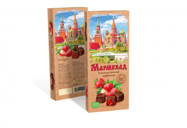 №2 Сладарт Мармелад Клубничный в темном шоколаде, 150г  в Нальчике