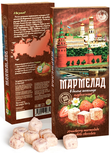 №2 Сладарт Мармелад Клубничный в белом шоколаде, 150г   в Нальчике